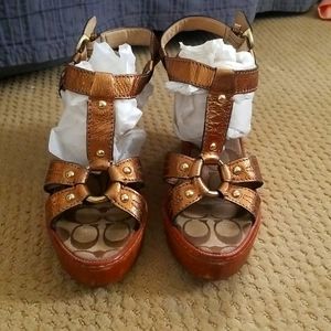 Used Coach Platform Wedges size 9